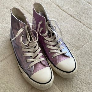 Lilac glitter Converse